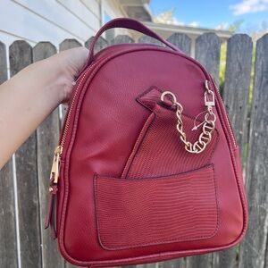 Burgundy backpack purse